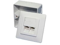 LogiLink NP0006A, 2 x RJ-45, Vit, Akrylnitrilbutadienstyren (ABS), Metall, RoHS, 125 V, 1,5 A