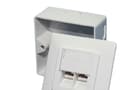 Miniatyrbild 2 av 5: LogiLink NP0006A, 2 x RJ-45, Vit, Akrylnitrilbutadienstyren (ABS), Metall, RoHS, 125 V, 1,5 A
