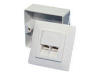 LogiLink NP0006A, 2 x RJ-45, Vit, Akrylnitrilbutadienstyren (ABS), Metall, RoHS, 125 V, 1,5 A Vit