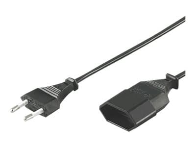 DELTACO DEL-109AE - Förlängningskabel för ström - Eurokontakt (hane) rak till IEC 60906-1 (hona) rak - AC 250 V - 2.5 A - 3 m - svart