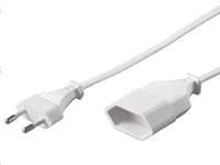 MicroConnect - Förlängningskabel för ström - Eurokontakt (hane) till Eurokontakt (hona) - 3 m - vit