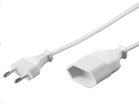 MicroConnect - Förlängningskabel för ström - Eurokontakt (hane) till Eurokontakt (hona) - 3 m - vit