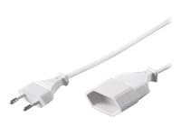 MicroConnect - Förlängningskabel för ström - Eurokontakt (hane) till Eurokontakt (hona) - 3 m - vit
