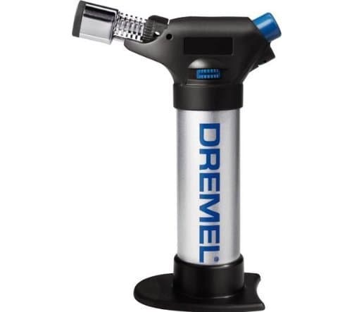 Dremel 2200-4, Käsinpideltävä puhalluslamppu, Juottaminen, Lämmitys, Juottaminen, Butaani, Piezo, Musta, Hopea, 0,042 L
