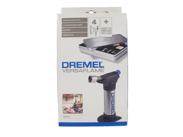 Dremel 2200-4, Käsinpideltävä puhalluslamppu, Juottaminen, Lämmitys, Juottaminen, Butaani, Piezo, Musta, Hopea, 0,042 L