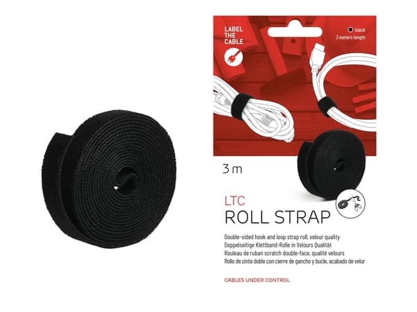 LTC ROLL STRAP - Kosketuskiinnitteinen hihna - musta