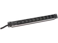Digitus 10-Outlet Strip, 10 AC-pistorasia(a), 250 V, 50 - 60 Hz, 10 A, 2500 W, Musta