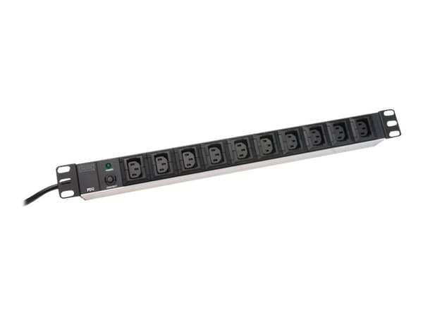 Digitus 10-Outlet Strip, 10 AC-pistorasia(a), 250 V, 50 - 60 Hz, 10 A, 2500 W, Musta