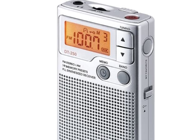Sangean DT-250, AM,FM,MW, 87,5 - 108 Mhz, 520 - 1710 kHz, 4 ohm (O), 3,49 cm (1.38"), Sølv