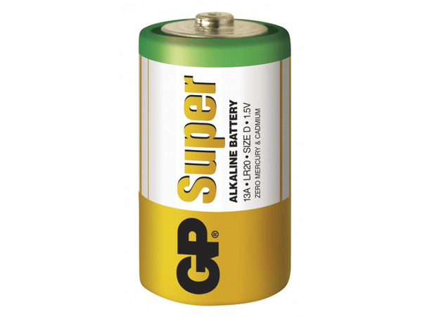 GP Batteries Super Alkaline D batteri, 13A/LR20, 2-pak