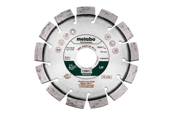 Metabo 628558000, levyleikkuri, Tasainen keskiosa, Betoni, Metabo, 11,5 cm, Ruostumaton teräs
