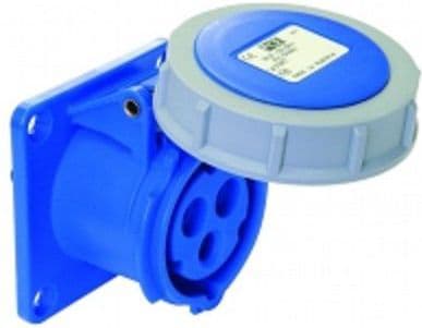 PCE Panel socket 32A 3P 230V 75 x 75 blue IP67 (3232-6)