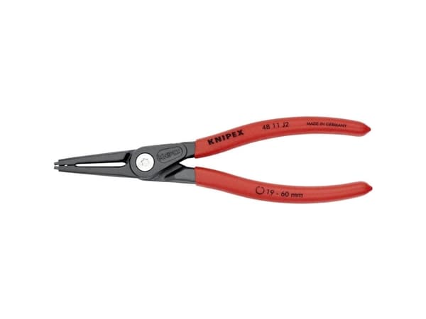 Knipex 48 11 J2, Låseringtang, Kromvanadiumstål, Plast, Rød, 180 mm, 175 g