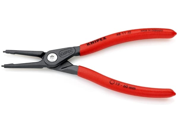 Knipex 48 11 J2, Låseringtang, Kromvanadiumstål, Plast, Rød, 180 mm, 175 g