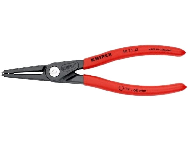 Knipex 48 11 J2, Låseringtang, Kromvanadiumstål, Plast, Rød, 180 mm, 175 g