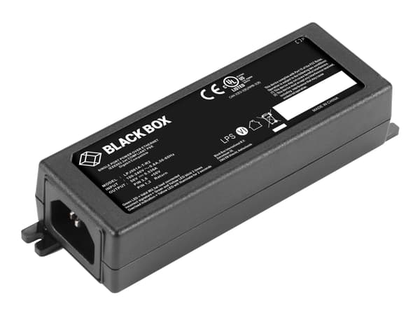 BLACK BOX 10/100/1000BASE-T RJ45 POE+ GIGABIT ETHERNET INJECTOR - 802.3AT, 1-PORT
