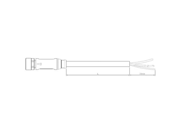 TE Connectivity 2273045-3 Sensor-, aktuator-stik, M12 Tilslutning, lige 5.00 m Pol-tal (RJ): 4 1 stk