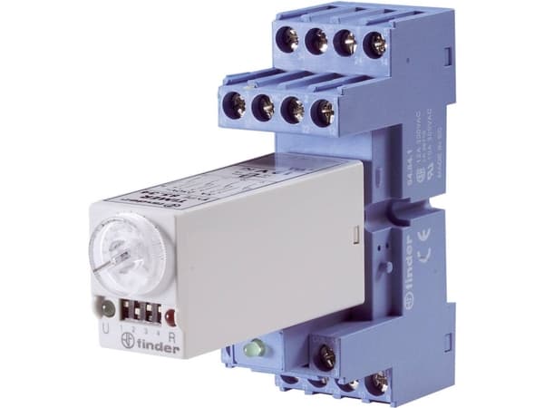 Finder 85.04.0.024.0000 Tidsrelä Multifunktionellt 24 V/DC, 24 V/AC 10 st Tidsintervall: 0,05 s - 100 h 4 x växling