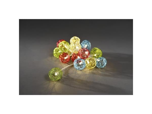 Konstsmide Light set 16 alum balls, Koristevaloketju, Monivärinen, Alumiini, Polyvinyylikloridi (PVC), IP20, Pallo, 16 lamppua