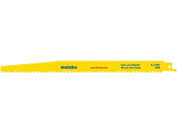 Metabo 631987000, Sabelsagblad, Sponplate, Plast, Tre, Blå, Hvit, Gult, 5-8, 3,2 mm, 5,1 mm