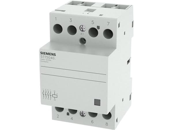 SIEMENS INSTA -kontaktori, jossa on 4 NO-koskettimia400VAC, 40A, 230VAC/220VDCDin-kisko