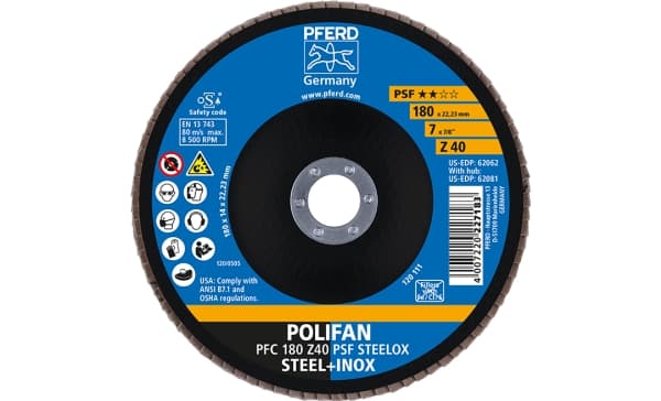 PFERD 67764185, 18 cm, 8500 RPM, 40 g, 10 styck