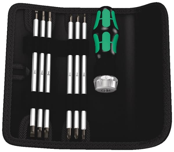Wera Kraftform Kompakt Vario RA SB - Skralleskrutrekker med bitsett - 7 deler - 175 mm - 6 mm - inn bærepung
