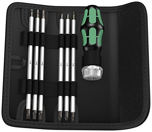 Wera Kraftform Kompakt Vario RA SB - Skralleskrutrekker med bitsett - 7 deler - 175 mm - 6 mm - inn bærepung