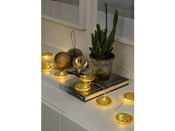 Konstsmide 3147-803 Motiv ljuskedja Interiör Batteridrift Antal glödlampor 10 LED (RGB) Varmt vit Belyst Längd: 0,9 m