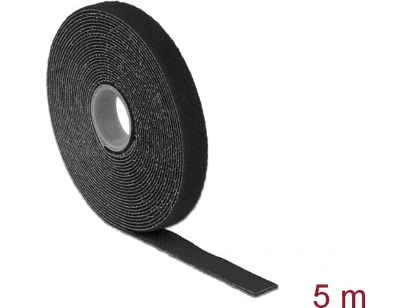 Delock - Kardborrefäste - 5 m - svart