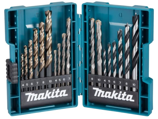 Makita - Borrsats - 18 delar - 5 mm, 6 mm, 7 mm, 8 mm, 10 mm, 4 mm - för Makita DDF487RFE3, DLX2497J