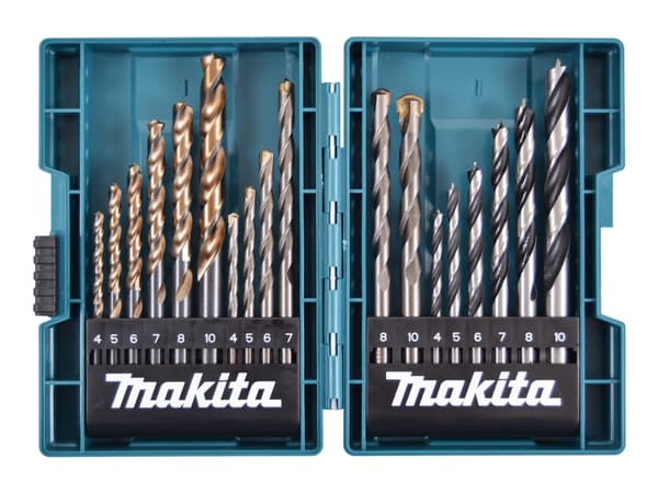 Makita - Borrsats - 18 delar - 5 mm, 6 mm, 7 mm, 8 mm, 10 mm, 4 mm - för Makita DDF487RFE3, DLX2497J