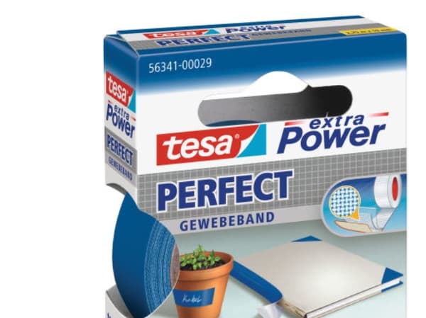 Tesa extra Power Perfect - Tygtejp - 19 mm x 2.75 m - blå