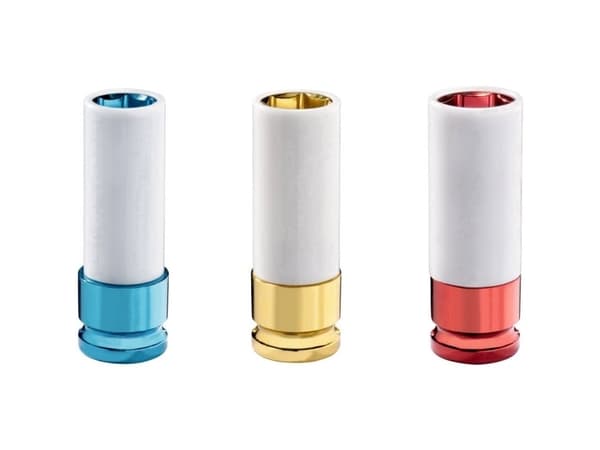 Metabo 628833000, Hylsnyckeluppsättning, 3 styck, Gul, Vit, Blå, Röd, 17,19,21 mm