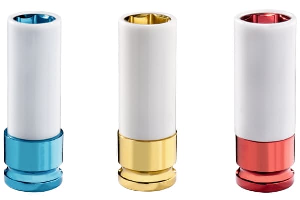 Metabo 628833000, Pipenøkkelsett, 3 stykker, Gult, Hvit, Blå, Rød, 17,19,21 mm