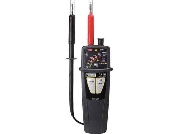 Chauvin Arnoux C.A 742 IP2X To-polet spændingstester CAT IV 600 V Akustik, Søjlediagram, LED