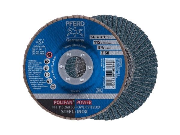 PFERD PFF 115 Z 60 SG POWER STEELOX, Metalli, 13300 RPM, 11,5 cm, 10 kpl