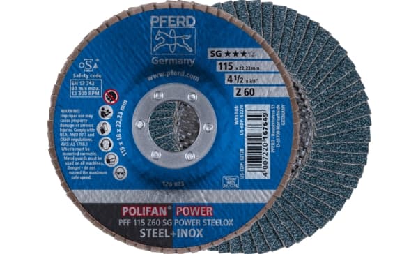 PFERD PFF 115 Z 60 SG POWER STEELOX, Metalli, 13300 RPM, 11,5 cm, 10 kpl
