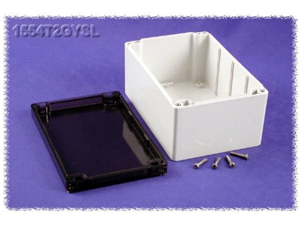 Hammond Electronics 1554T2GYSL Universalkabinet 180 x 120 x 90 Polykarbonat Grå 1 stk