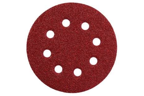 Metabo 631584000, Sandpapper, Metall, Polyester, Rostfritt stål, Stål, Trä, Röd, Rund, 12,5 cm, 12,5 cm