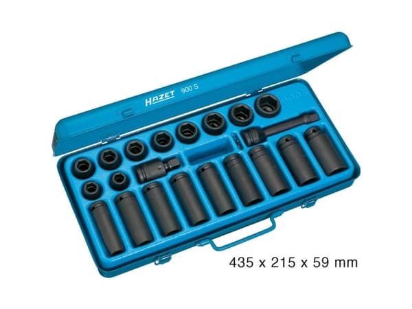 Hazet Kraft-topnøgleindsats-sæt 1/2 (12,5 mm) 23 dele 900S