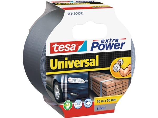 tesa UNIVERSAL 56348-00000-06 Tekstiltape tesa® extra Power Sølv (L x B) 10 m x 50 mm 1 stk