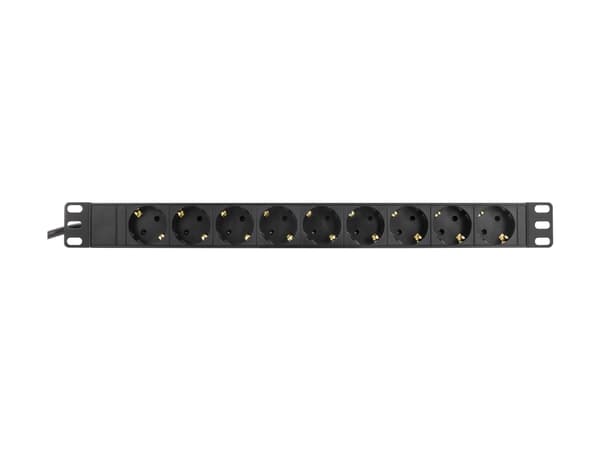 Deltaco GT-8527, 2 m, 9 AC-pistorasia(a), Sisätila, Musta, 3680 W, 44,4 mm