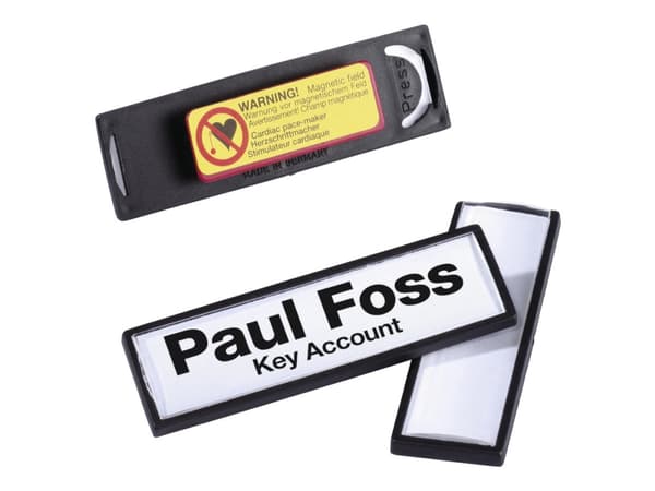 DURABLE CLIP-CARD - Navneskilt - for 17 x 67 mm - magnet - svart (en pakke 25)