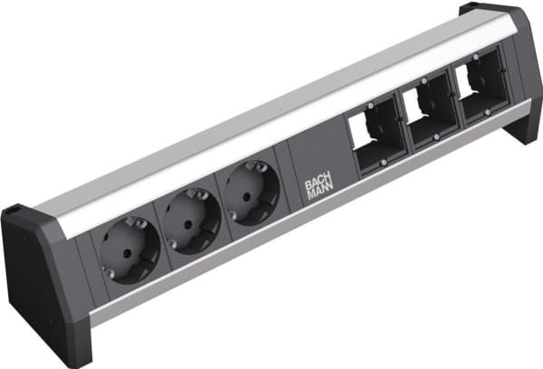 Bachmann 902.002, Musta, Hopea, 3 AC-pistorasia(a), 230 V, 16 A