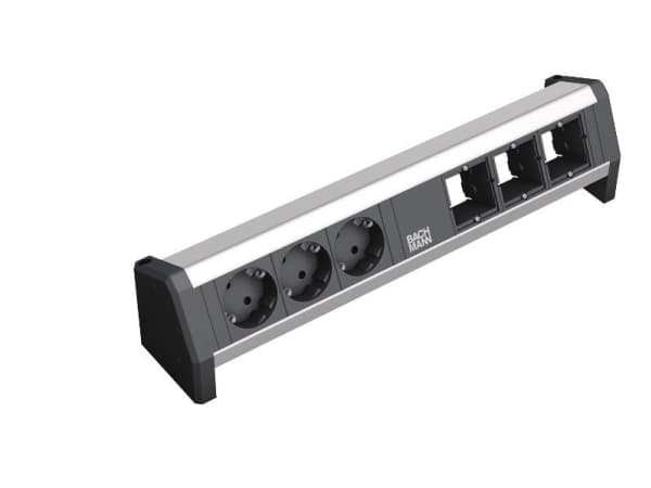 Bachmann 902.002, Musta, Hopea, 3 AC-pistorasia(a), 230 V, 16 A
