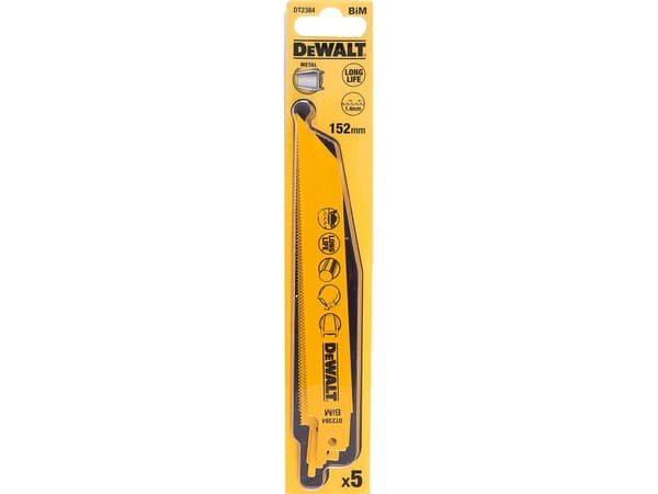 Dewalt 152mm sapelisahan metalliterä 5kpl DT2384