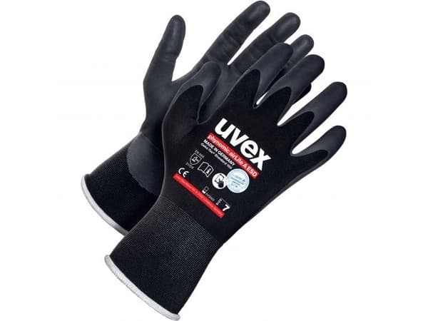 Uvex 60038, Verkstedhansker, Sort, Voksen, Voksen, Unisex, Beskyttelse mot elektrostatisk utladning (ESD)