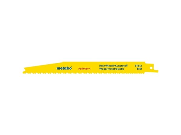 Metabo 631912000, Sabelsagblad, Metall, Plast, Tre, Blå, Hvit, Gult, 1,5 mm, 20 cm, 2 stykker