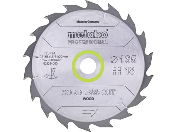 Metabo 628295000, 16,5 cm, 2 cm, 1,1 mm, 1,6 mm, 15°, 1 styck